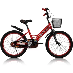 Vego Galaxy Kids Bike With Basket for 4-10 Years Girls & Boys, Adjustable Seat,Handbrake, Mudguards 20-Inch with Kickstand